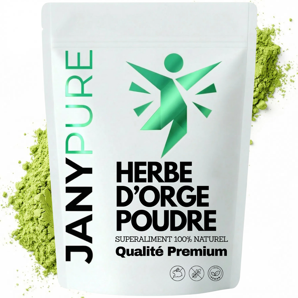 Poudre d'Herbe d'Orge | Superaliment Vert Riche en Chlorophylle | Détox, Énergie, Vitalité | Pour Smoothie, Jus, Boissons | Pure, Qualité Premium | Sachet 250g
