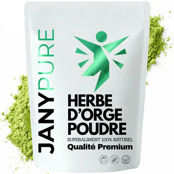Poudre d'Herbe d'Orge | Superaliment Vert Riche en Chlorophylle | Détox, Énergie, Vitalité | Pour Smoothie, Jus, Boissons | Pure, Qualité Premium | Sachet 250g