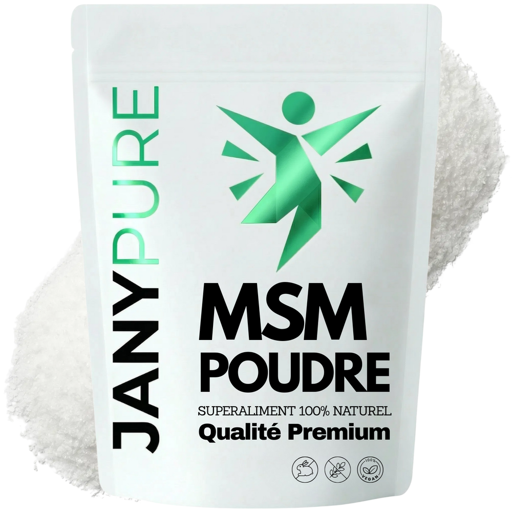 MSM Poudre Soufre Organique Pur | Formule Articulations, Peau, Cheveux, Ongles | Méthylsulfonylméthane Anti-Inflammatoire, Douleurs Articulaires, Arthrose | Booster de Collagène & Kératine