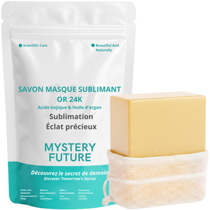 Savon Or 24K | Luxe Anti-Âge & Éclat du Teint | Or Colloïdal 24 Carats | Hydratant Repulpant | Peaux Ternes Matures | Visage & Corps | 100% Naturel Premium