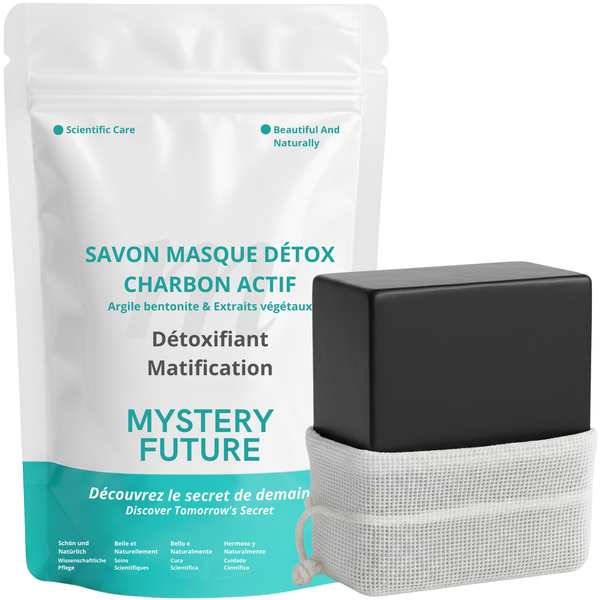 Savon Charbon Actif | Visage & Corps Purifiant Détoxifiant | Nettoyant Profond Peaux Grasses Mixtes Acnéiques | Régule l’Excès de Sébum