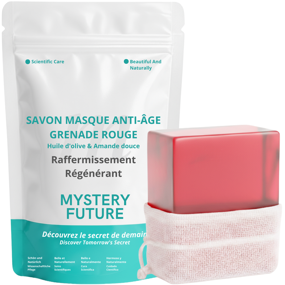Savon Grenade | Anti-Âge Éclat du Teint | Antioxydant & Régénérant | Éclaircissant Naturel Peaux Ternes | Nettoyant Doux Visage & Corps | 100% Naturel