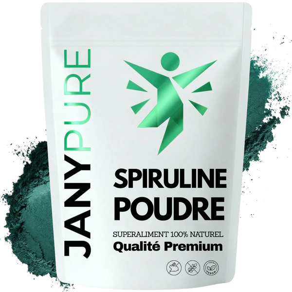 Spiruline Poudre Pure |  65% Protéines Végétales, Fer, Vitamines | Superaliment Énergie, Vitalité, Immunité, Sport | Riche en Phycocyanine Antioxydant | Détox | Arthrospira Platensis