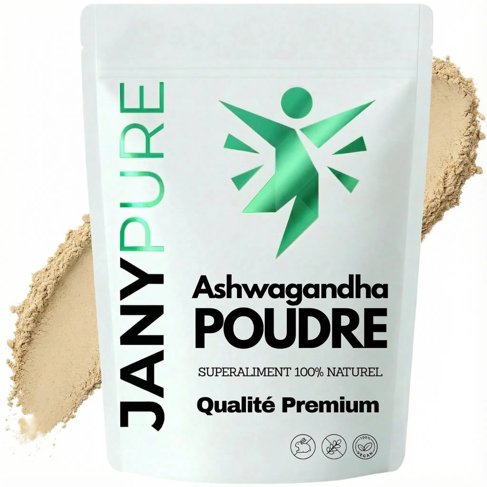 Ashwagandha en Poudre Racine Pure | Réduction Cortisol Stress | Équilibre Hormonal Visage Dégonflé | Adaptogène Naturel Anti-Stress Sommeil | Qualité Premium Sachet Refermable