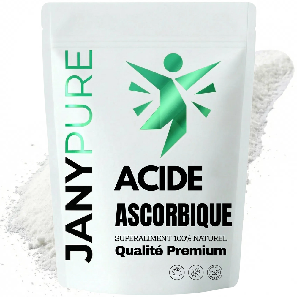Acide Ascorbique Poudre Vitamine C Pure | Immunité Défenses Naturelles Énergie Vitalité | Antioxydant Puissant Collagène Anti-Âge | Poudre Fine Soluble Sachet Refermable
