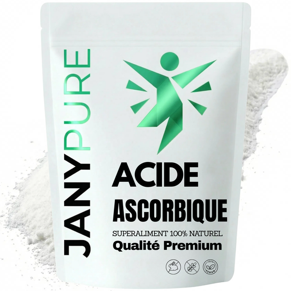 Acide Ascorbique Poudre Vitamine C Pure | Immunité Défenses Naturelles Énergie Vitalité | Antioxydant Puissant Collagène Anti-Âge | Poudre Fine Soluble Sachet Refermable