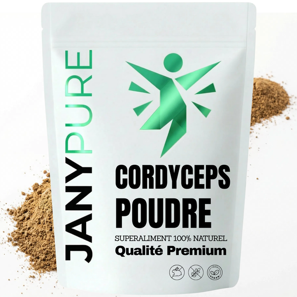 Cordyceps Poudre Pure Champignon Médicinal | Énergie Endurance Performance Physique | Adaptogène Anti-Stress Vitalité | Immunité Défenses Naturelles | Sachet Refermable