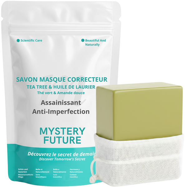 Savon Tea Tree & Laurier | Purifiant Anti-Imperfections | Nettoyant Doux Peaux Grasses Acnéiques | Régule Sébum & Points Noirs | 100% Naturel Visage & Corps