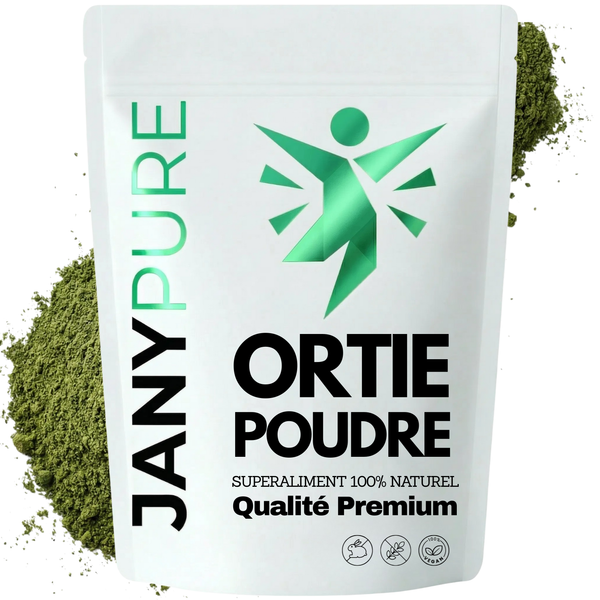 Poudre d'Ortie Pure | Riche en Fer Silice Minéraux Vitamines | Cheveux Peau Ongles | Articulations Confort Urinaire | Détox Anti-inflammatoire | Urtica Dioica Vegan Sachet Refermable