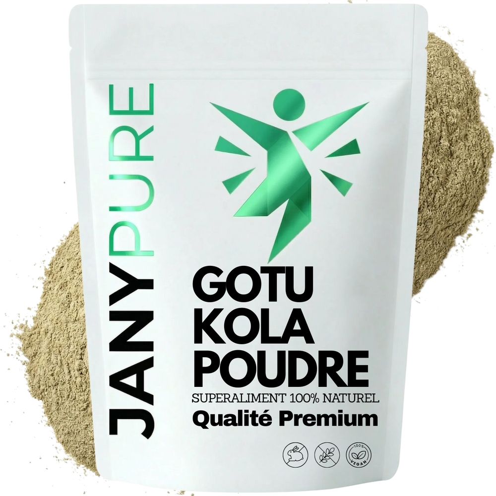 Gotu Kola Poudre Pure (Centella Asiatica) | Booster Cerveau, Mémoire, Concentration | Anti- Âge, Stimule Collagène, Cicatrisant Peau | Circulation Sanguine, Stress | Herbe du Tigre  Ayurvédique
