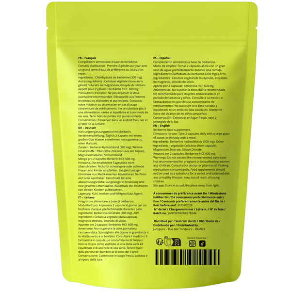 Berbérine HCL 600mg