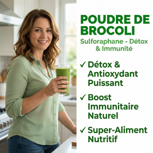 Poudre de Brocoli | Riche en Sulforaphane & Vitamine C | Superaliment Détox & Antioxydant | Soutien Immunitaire & Digestif |  100% Pur, Vegan, Cru | Pour Smoothies & Recettes