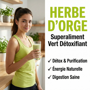 Poudre d'Herbe d'Orge | Superaliment Vert Riche en Chlorophylle | Détox, Énergie, Vitalité | Pour Smoothie, Jus, Boissons | Pure, Qualité Premium | Sachet 250g