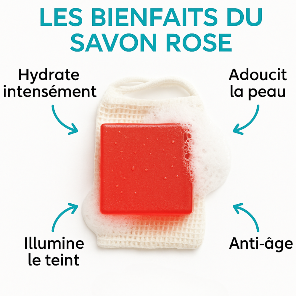 Savon Rose de Damas 140g | Nettoyant Doux & Hydratant | Parfum Floral Élégant | Visage & Corps | Tous Types de Peaux