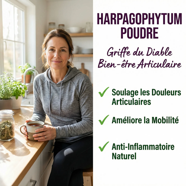 Harpagophytum Poudre Griffe du Diable | Articulations Mobilité Confort Articulaire | Anti- Inflammatoire Naturel Douleurs Musculaires | Souplesse Bien-être | Sachet Refermable