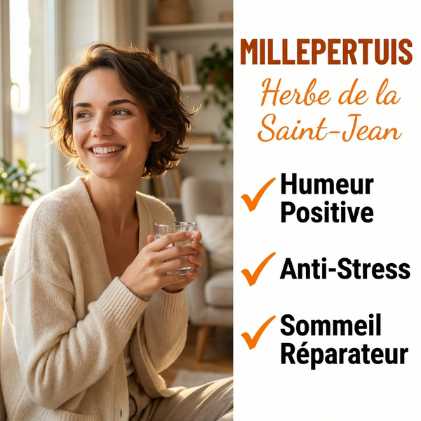 Millepertuis Poudre Pure (Hypericum Perforatum) | Soutien Humeur Positive, Moral, Bien- Être Mental | Contre Stress, Anxiété, Tristesse | Améliore Sommeil | Herbe de la Saint-Jean