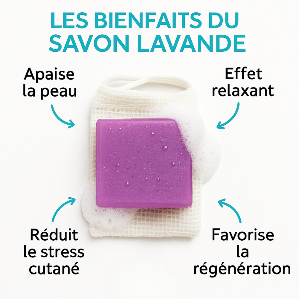 Savon Lavande 140g | Nettoyant Doux & Apaisant | Parfum Relaxant Naturel | Visage & Corps | Tous Types de Peaux