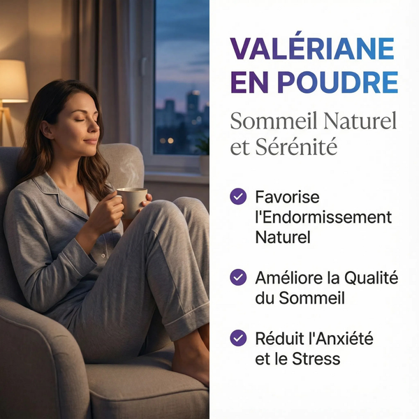Valeriane Poudre Racine | Sommeil Naturel Profond Réparateur | Anti Stress Anxiété | Relaxation Musculaire Détente | Sérénité Mentale Bien-être | Qualité Supérieure Sachet Refermable