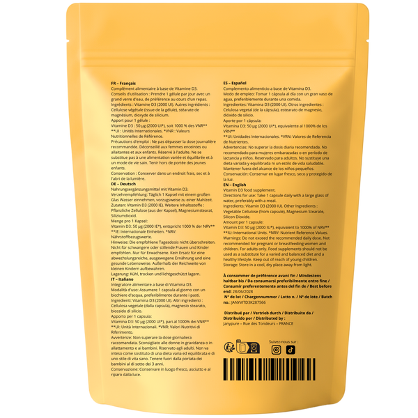 Vitamine D3 + K2 Haute Dose 2000UI