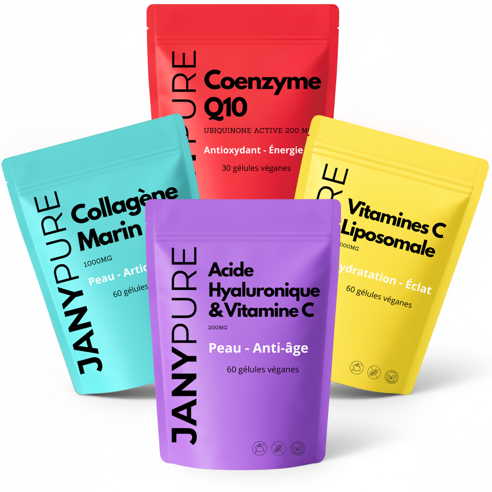 Formule Premium Anti-Âge | Collagène + CoQ10 + Vitamine C + Acide Hyaluronique