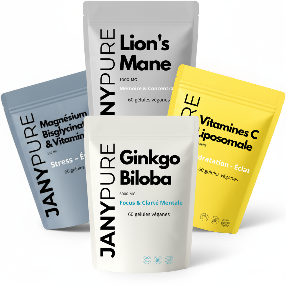 Formule Cerveau Optimal | Lion's Mane + Ginkgo + Magnésium + Vitamine C