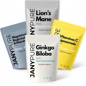 Formule Cerveau Optimal | Lion's Mane + Ginkgo + Magnésium + Vitamine C