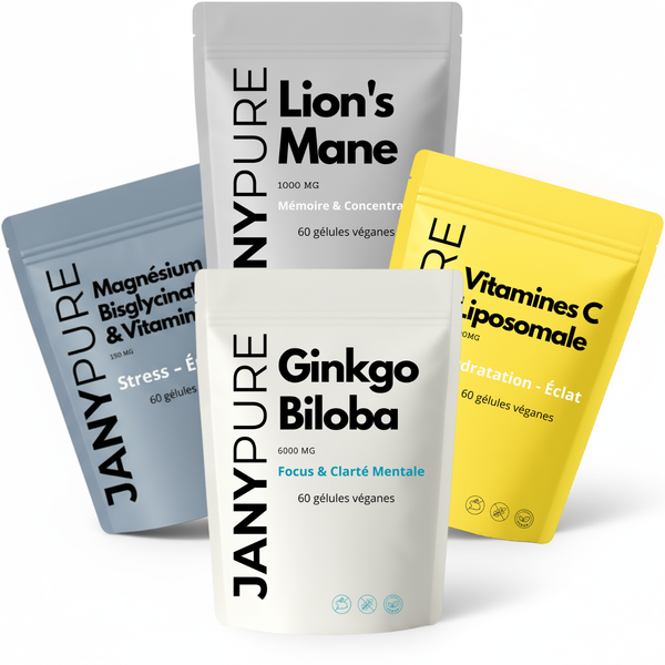 Formule Cerveau Optimal | Lion's Mane + Ginkgo + Magnésium + Vitamine C