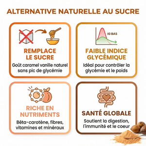 Poudre Lucuma Pure Pérou Superfruit Incas | Édulcorant Naturel Alternative Sucre Faible IG Glycémie | Goût Caramel Vanille Sirop Érable | Antioxydant Fibres Vitamines | Pâtisserie Smoothies Desserts
