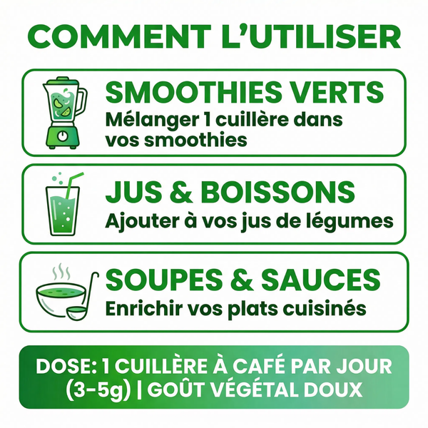 Poudre de Brocoli | Riche en Sulforaphane & Vitamine C | Superaliment Détox & Antioxydant | Soutien Immunitaire & Digestif |  100% Pur, Vegan, Cru | Pour Smoothies & Recettes