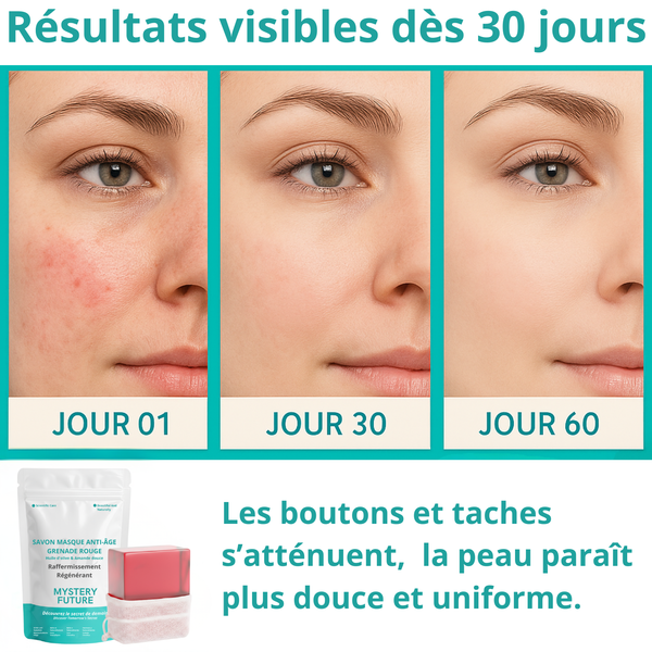 Savon Grenade | Anti-Âge Éclat du Teint | Antioxydant & Régénérant | Éclaircissant Naturel Peaux Ternes | Nettoyant Doux Visage & Corps | 100% Naturel