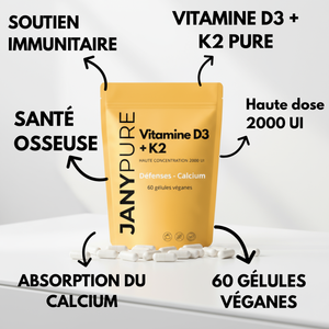 Vitamine D3 + K2 Haute Dose 2000UI
