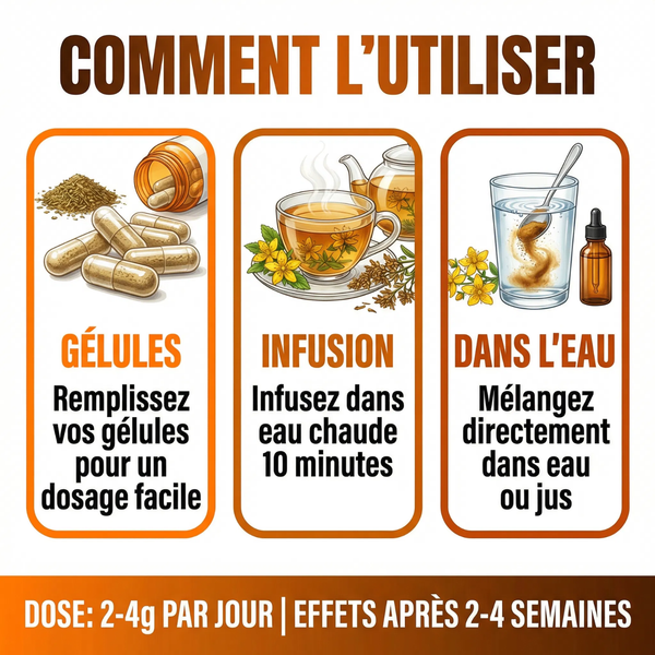 Millepertuis Poudre Pure (Hypericum Perforatum) | Soutien Humeur Positive, Moral, Bien- Être Mental | Contre Stress, Anxiété, Tristesse | Améliore Sommeil | Herbe de la Saint-Jean