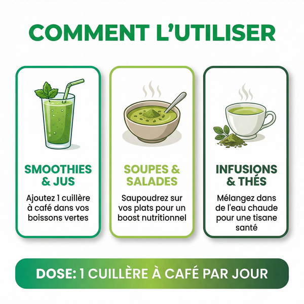 Poudre de Moringa Oleifera Pure | Superaliment Arbre de Vie | Riche en Protéines Vitamines Minéraux Antioxydants | Énergie Immunité Détox | Cheveux Peau Vitalité | Vegan Sachet Refermable