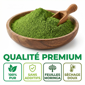 Poudre de Moringa Oleifera Pure | Superaliment Arbre de Vie | Riche en Protéines Vitamines Minéraux Antioxydants | Énergie Immunité Détox | Cheveux Peau Vitalité | Vegan Sachet Refermable