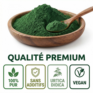 Poudre d'Ortie Pure | Riche en Fer Silice Minéraux Vitamines | Cheveux Peau Ongles | Articulations Confort Urinaire | Détox Anti-inflammatoire | Urtica Dioica Vegan Sachet Refermable