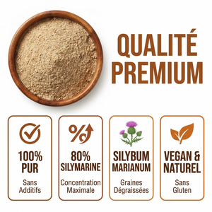 Poudre de Graines de Chardon-Marie Dégraissée |  80% Silymarine | Détox Foie, Protection  Hépatique, Digestion | Silybum Marianum | Riche en Protéines & Fibres | Vegan